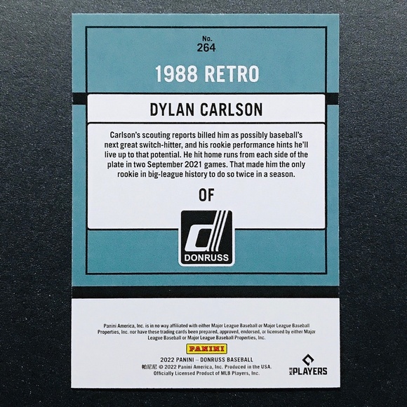 Dylan Carlson - 2022 Donruss Variations RETRO #264 - Picture 2 of 2